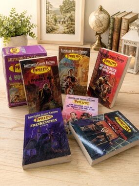 Vtg Illustrated Classic Editions Thrillers 6 Volume Paperback Book Set Horror 95